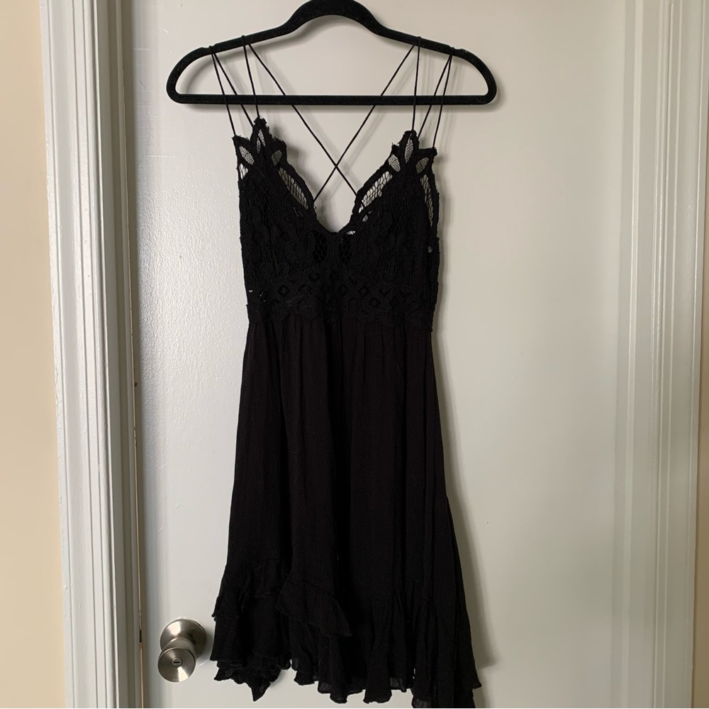 Free People Black Lace Dress